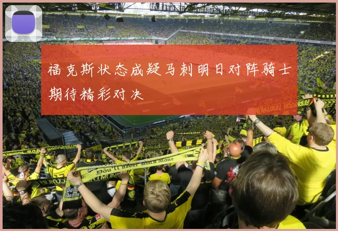 福克斯状态成疑马刺明日对阵骑士期待精彩对决